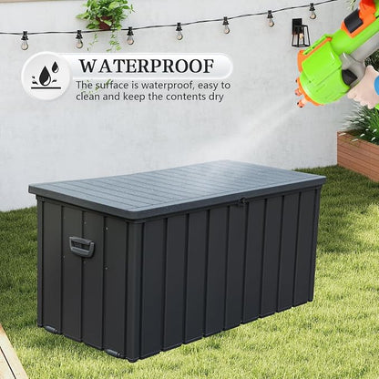 Domi 120 Gallon Deck Box, Metal Outdoor Storage Box - Image 7