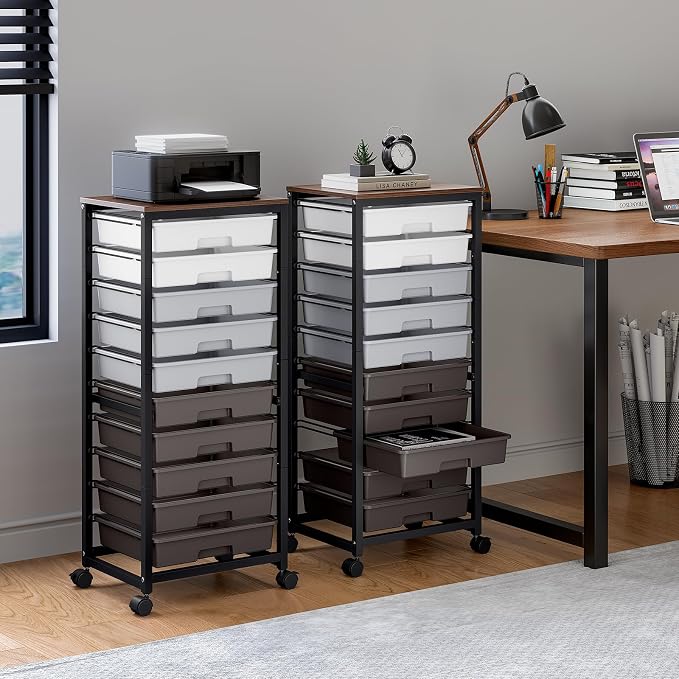 Rolling Cart with Drawers, 10 Drawer Rolling Cart, Storage Cart, Utility Cart - Image 2