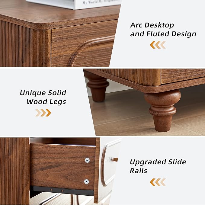 12 Drawer Fluted Dresser for Bedroom, Mid Century Modern Chest of Drawers - Image 5