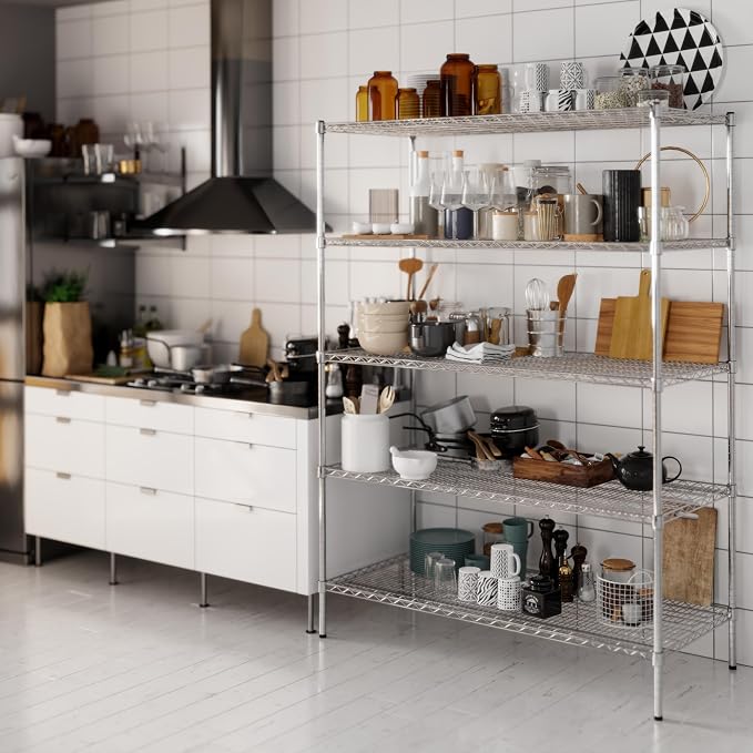 24" Deep x 54" Wide x 74" Height Wire Shelving Kit | 5-Tier | NSF Commercial - Image 8