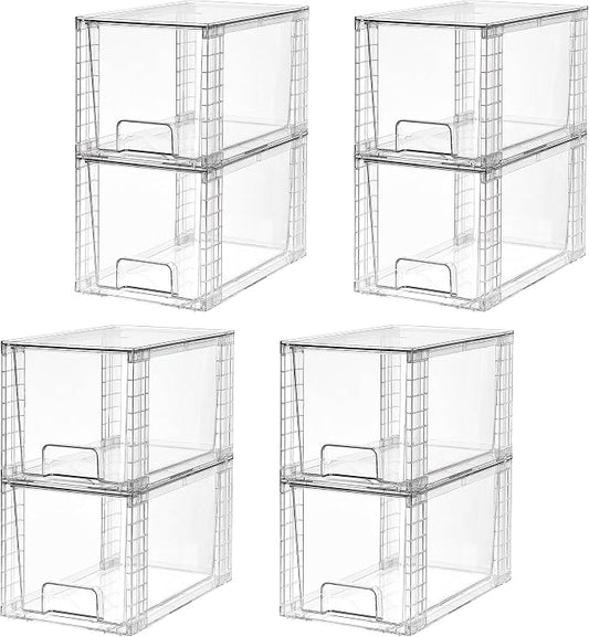 Vtopmart 8 Pack Large Stackable Storage Drawers, Easily Assemble by Vtopmart