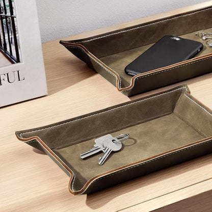 Navaris Faux Leather Valet Tray Set of 2 - Image 4
