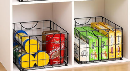 Metal Wire Basket Organizer Foldable Set of 6, Food Storage Mesh Bin - Image 7