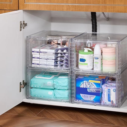 Vtopmart 9 Pack 18QT Clear Stackable Storage Drawers, Easily Assemble Closet - Image 6