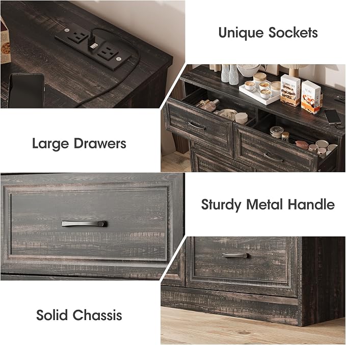 Fameill Dresser for Bedroom, 6 Drawer Wide Dressers Organizer - Image 3