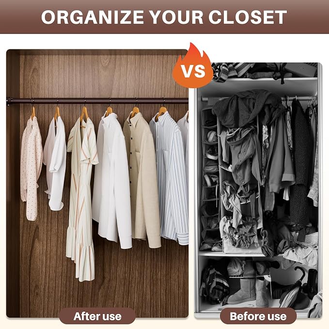 Closet Rod - Closet Rods for Hanging Clothes, 17 to 53 inch Adjustable Closet - Image 5