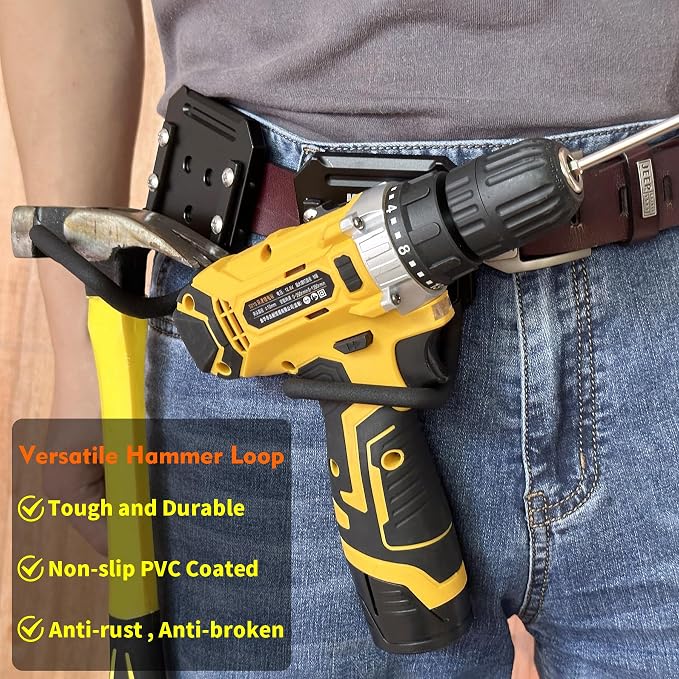 MUTUACTOR Hammer Holder Belt Clip, Non-Slip Tough Tool Clip Drill Holder - Image 4