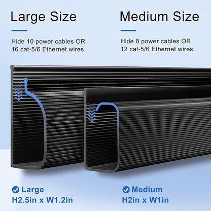 ZhiYo Cable Management Under Desk J Channel, 63in Cable Raceway, Self-Adhesive - Image 6