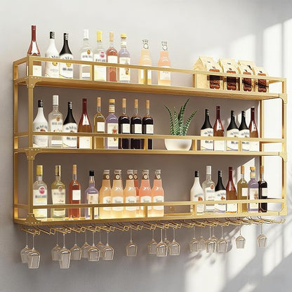 47.2in Wall Mounted Wine Rack, Wine Rack Wall Mounted by AMHRICHO