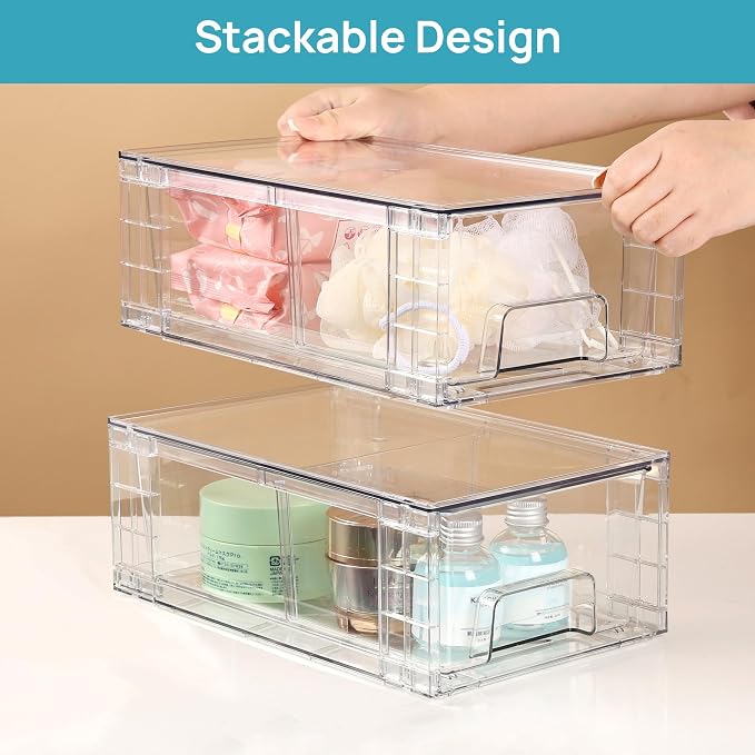 Vtopmart 6 Pack Stackable Storage Drawers, Easily Assemble Containers - Image 4