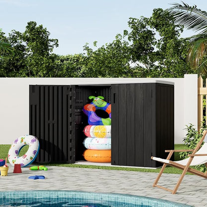 KINYING Outdoor Horizontal Storage Sheds, 37 Cu.ft Outdoor Storage Cabinet - Image 7