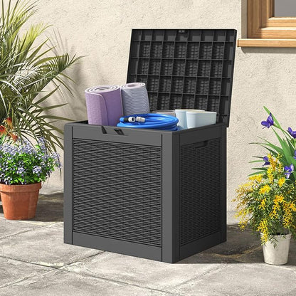 Deck Box, 31 Gallon Resin Outdoor Storage Box, Waterproof and UV Resistant - Image 2