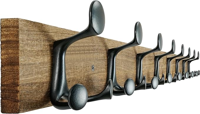 SKOLOO 43-Inch Wood Burnt Coat Rack Wall Mount by SKOLOO