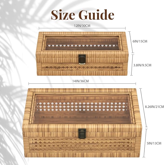 Rattan Decorative Box, Boho Display Boxes - Image 7