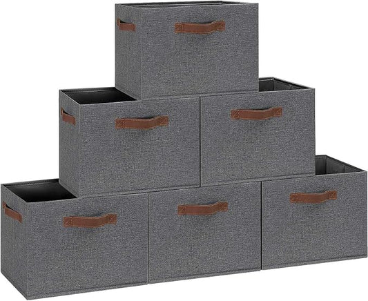 GhvyenntteS Large Fabric Storage Bins 6 Pack, Foldable Closet Storage Bins by GhvyenntteS
