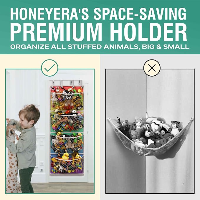 Honeyera The Original Storage for Stuffed Animals, Over Door Organizer for - Image 3