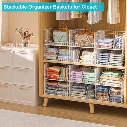 4-Tier Stackable Closet Organizers and Storage Basket - Image 2