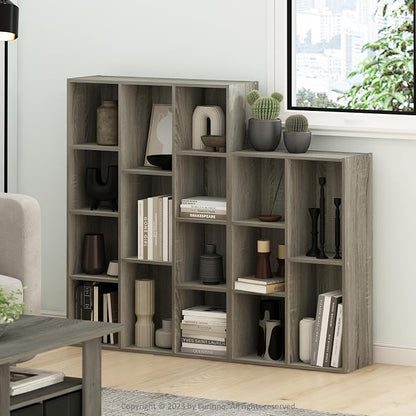 Furinno LUDER Book Shelf, 11-Cube Bookshelf, Reversible Bookcase, 9.4 x 29.1 x - Image 2