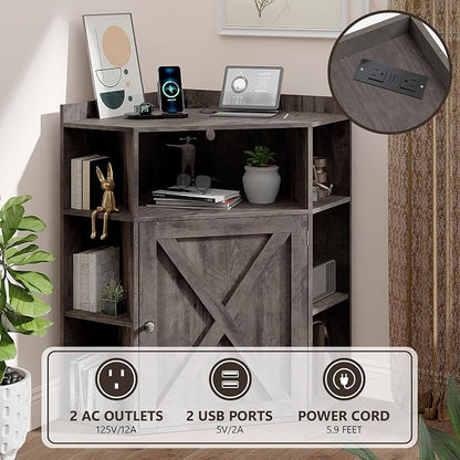 Vabches Corner Cabinet, Corner Storage Shelf - Image 3