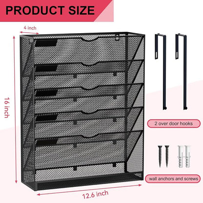 6-Tier Hanging File Organizer Office Cubicle Accessories - Image 3
