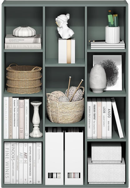 Furinno LUDER Book Shelf, 11-Cube Bookshelf, Reversible Bookcase, 9.4" x 29.1" - Image 4