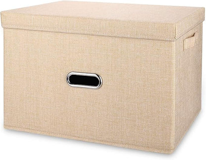 Large Linen Fabric Foldable Storage Bins by Unknown
