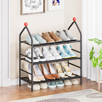 Shoe Rack, 3-Tier Shoe Organizer, Metal Storage Shelf, Shoe Rack - Image 2