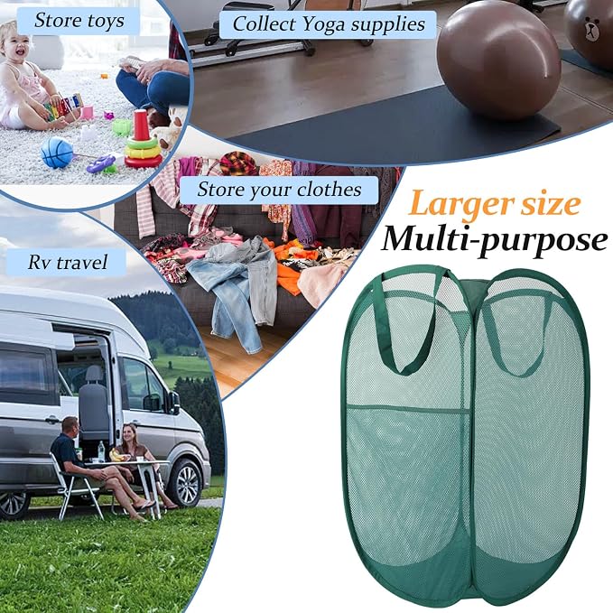 Upgraded 100L Extra Large Mesh Pop Up Laundry Basket - Image 4