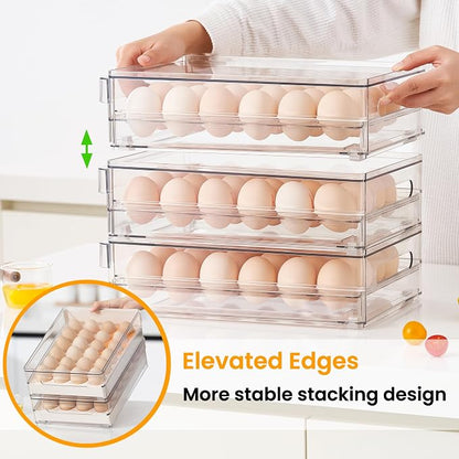 vacane 24 Egg Drawer for Fridge, Pull Out Egg Storage Container - Image 3