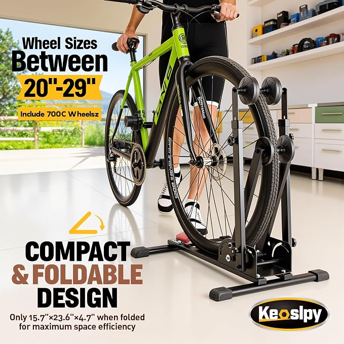 Vertical Bike Floor Stand-Freestanding Indoor Bike Storage Rack Upright Bicycle - Image 4