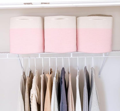 NaturalCozy 13x15x13 Kallax Storage Cubes, 3 Pack | Cotton Rope Cube Storage - Image 5