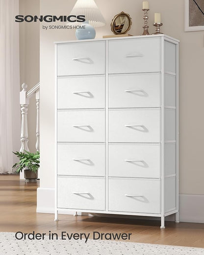 SONGMICS Dresser for Bedroom, Chest of Drawers, 10 Non-Woven Fabric Drawers - Image 3