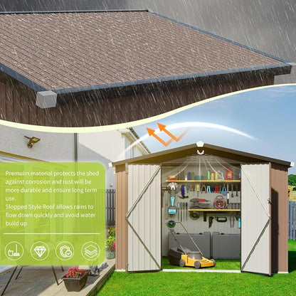Metal Storage Shed, 10x8 Outdoor Storage Building, Large Backyard Sheds - Image 5