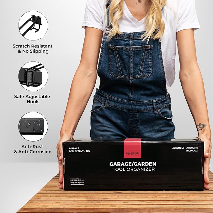 TIDYME Garage Wall Organizer | 96" Heavy-Duty Tool Storage Rack | Adjustable - Image 7