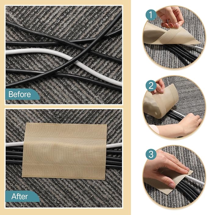 WILLBOND Carpet Cord Cover Cable Protector Floor Cover Cable Protector - Image 5