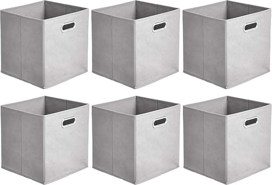 Amazon Basics Collapsible Cube Storage Organizer Bins, 10.5 x 10.5 x 11 inches by AmazonBasics