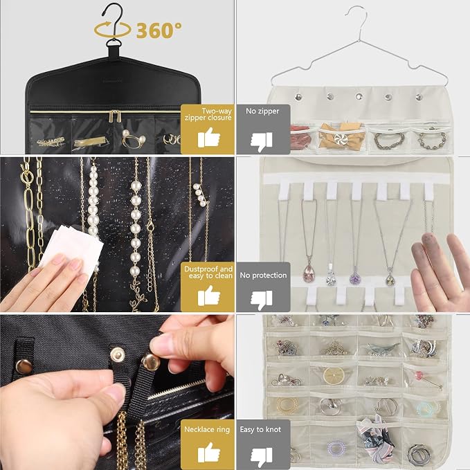 CHICECO Travel Jewelry Holder Organizer, Hanging Jewelry Organizer Storage - Image 3