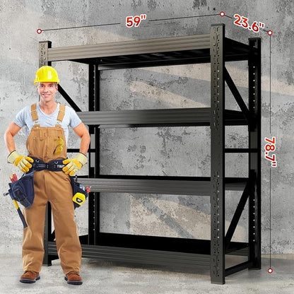 5000LBS Storage Shelves, 4 Tier Metal Garage Shelves Industrial Shelving - Image 3