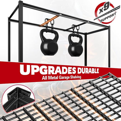 REIBII 60" W Garage Shelving, 3000LBS Metal Shelving Units, 6 Tier Storage - Image 5