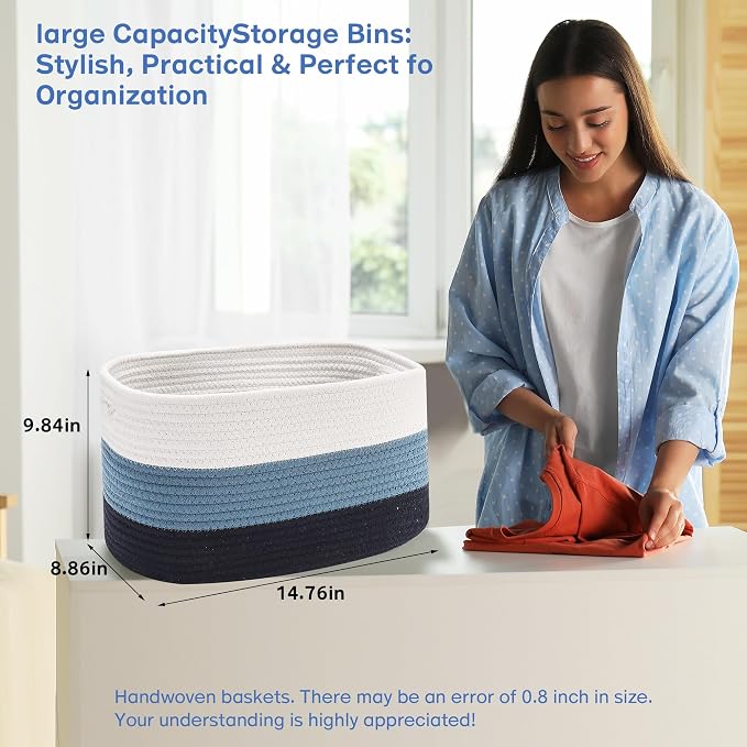 4 Pack Woven Storage Baskets for Organizing - Image 7