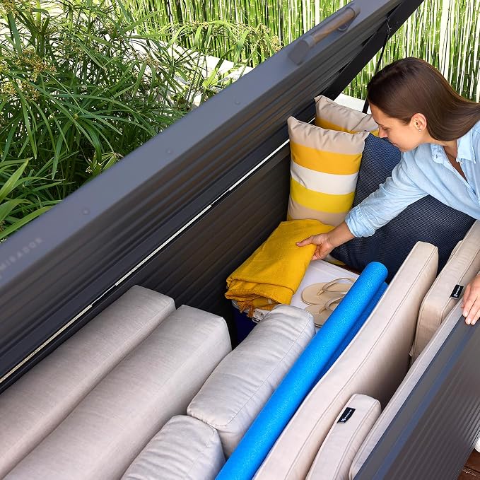 MIRADOR 281 Gallon Outdoor Storage Box Waterproof, Metal Deck Box - Image 4