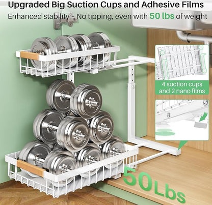 Pull out Cabinet Organizer, 1 Pack Under Sink Organizer, Slide out Metal - Image 4
