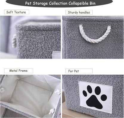 COMFY-HOMI 2Pcs Dog Toy Basket Collapsible Pet Toy Storage Organizer - Image 3