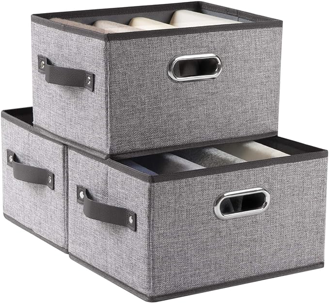 PRANDOM Fodable Storage Bins for Closet Decorative Fabric Storage Baskets Cubes by Prandom