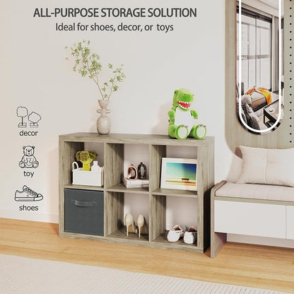 Bookshelf Cube Storage Organizer, 6-Cube Shelf Bookcase - Image 6