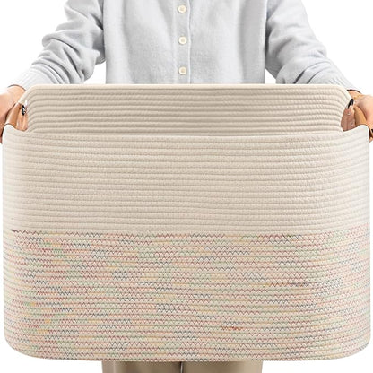 danpinera 108L Large Basket for Living Room, Boho Decorative Basket Organizing by danpinera