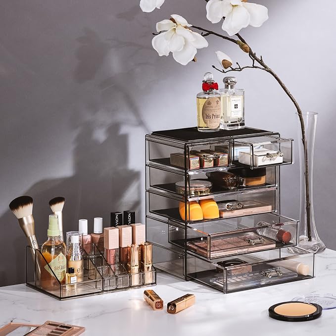 Sorbus Acrylic Makeup Organizer Set, 6-Drawer Vanity & Countertop Cosmetic - Image 3