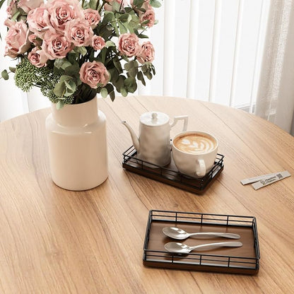 Wooden Decorative Tray, Oak 7.5" L Coffee Table Tray - Image 7
