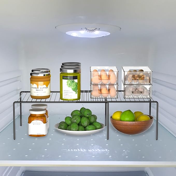 Redrubbit Expandable Metal Rustproof Kitchen Counter Shelf Rack, Space Saver - Image 2