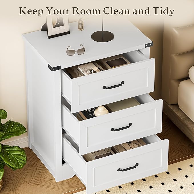 3-Drawer Dresser for Bedroom, Small Wooden Chest of Drawers - Image 4